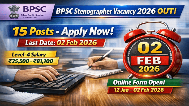BPSC Stenographer Vacancy 2026
