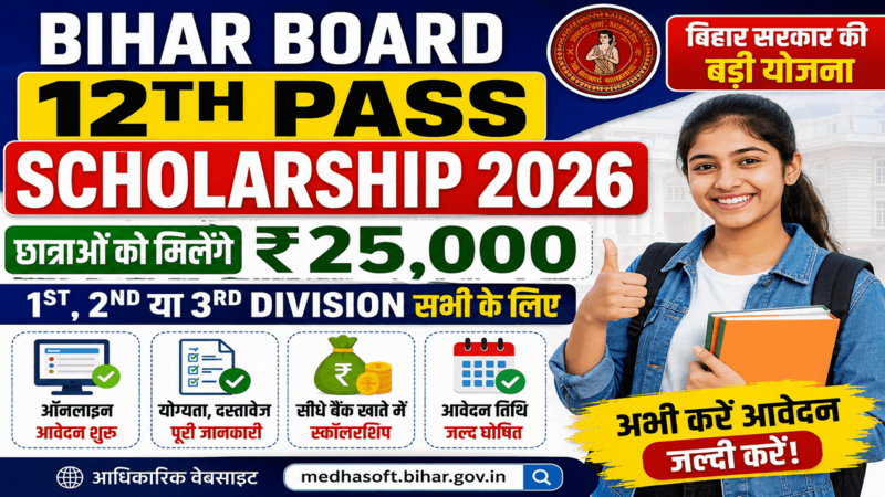 Bihar Board 12th Pass Scholarship 2026