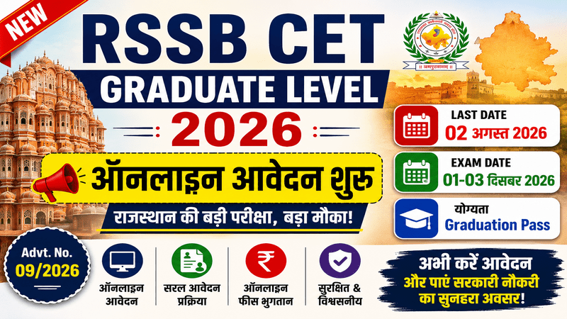 RSSB CET Graduate Level Online Form 2026