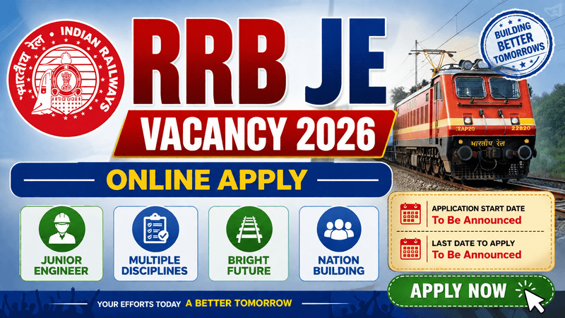 RRB JE Vacancy 2026 Online Apply