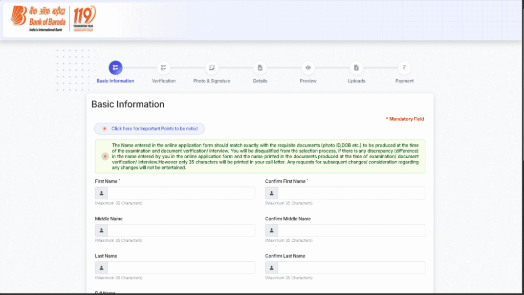 Bank Of Baroda LBO Online Form 2026