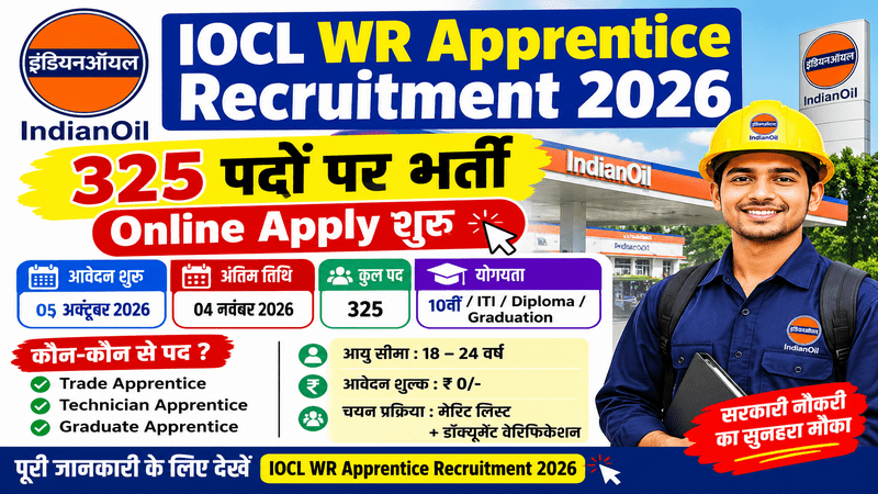 IOCL WR Apprentice Recruitment 2026