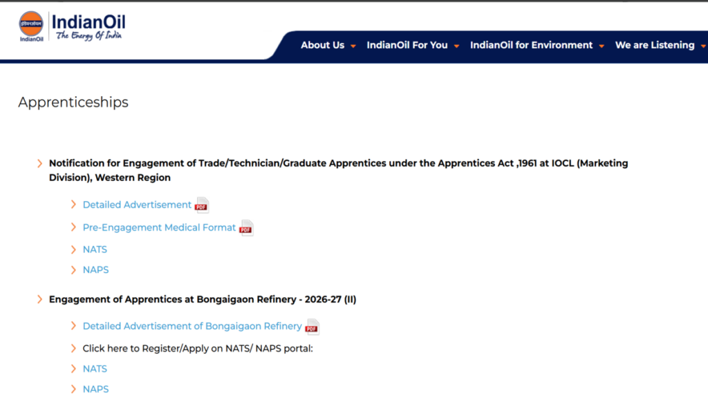 IOCL WR Apprentice Recruitment 2026